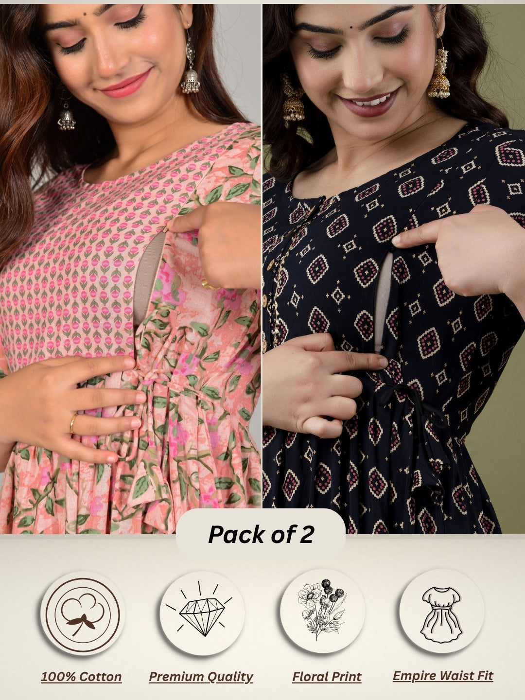 Casual & Chic Maternity Kurti Combo (2 pcs)