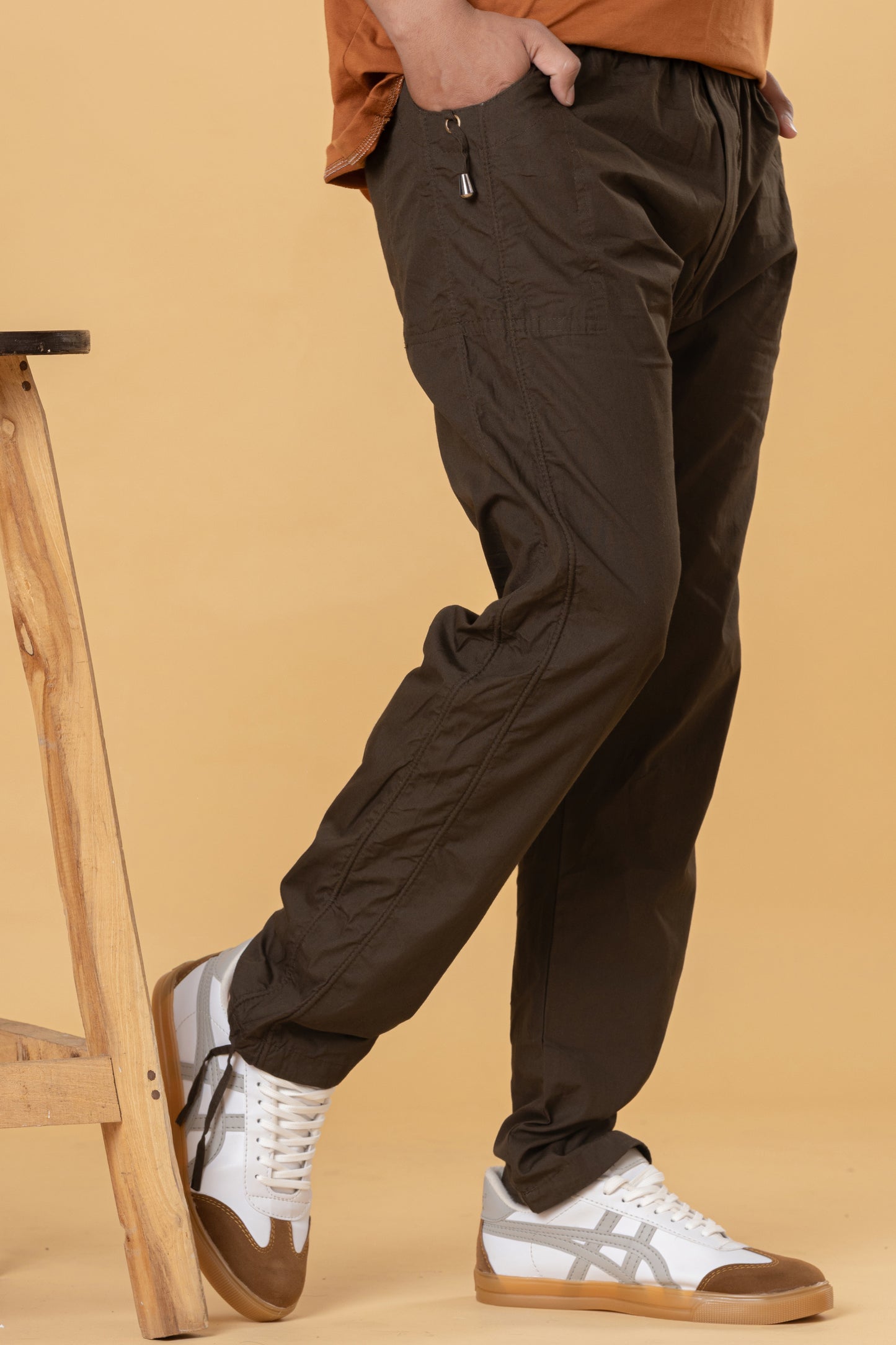 Olive Brown Relaxed-Fit Pyjama Pants