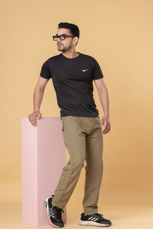 Olive Brown Relaxed-Fit Pyjama Pants