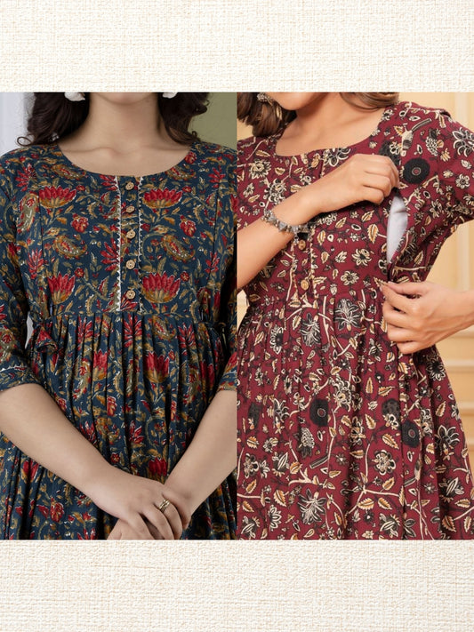 Zip Maternity Kurti Combo (2 pcs)