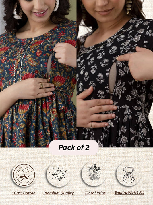 Stylish Maternity Wear Combo – 2 Kurtis