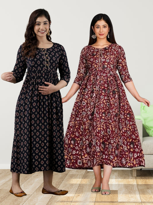 Maternity Feeding Kurti Combo – Stylish Set of 2