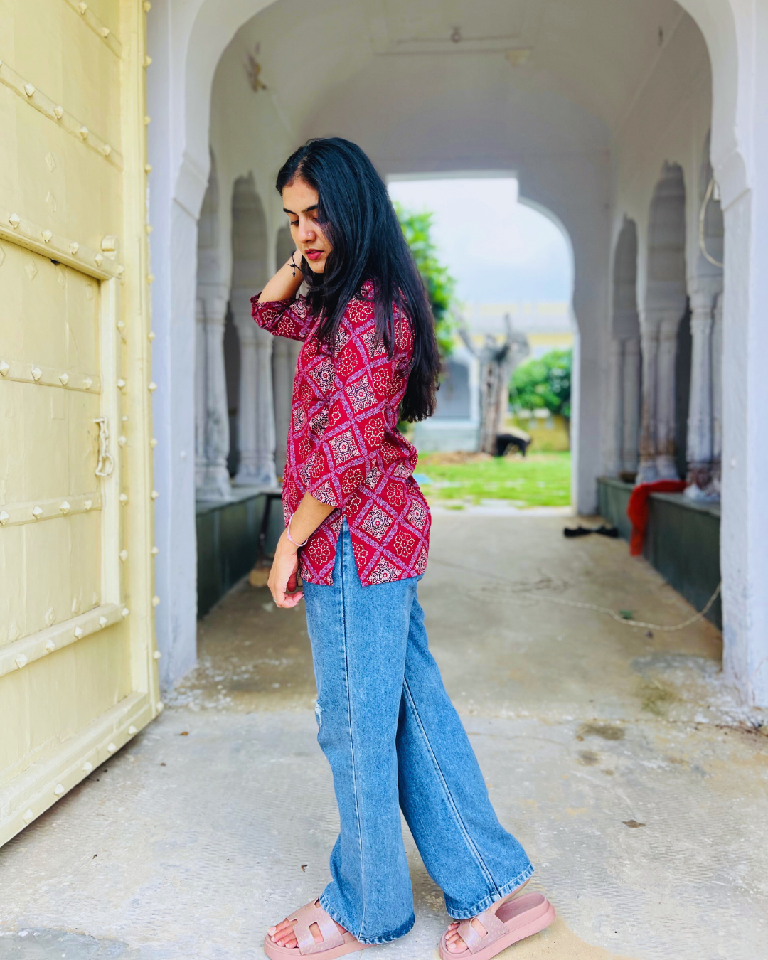 Aabha Red Elegance Kurti