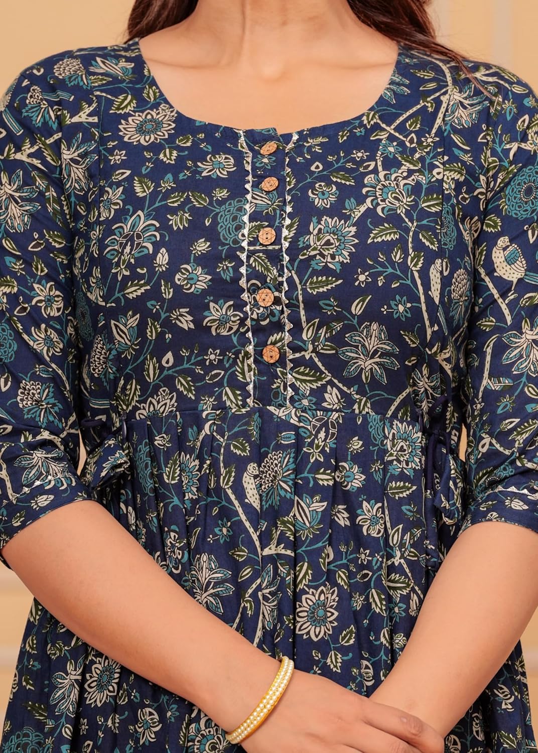 Maternity Feeding Kurti for Women | Cotton Blend Anarkali Dress with Nursing Zip for Pre & Post Pregnancy | Summer Dress